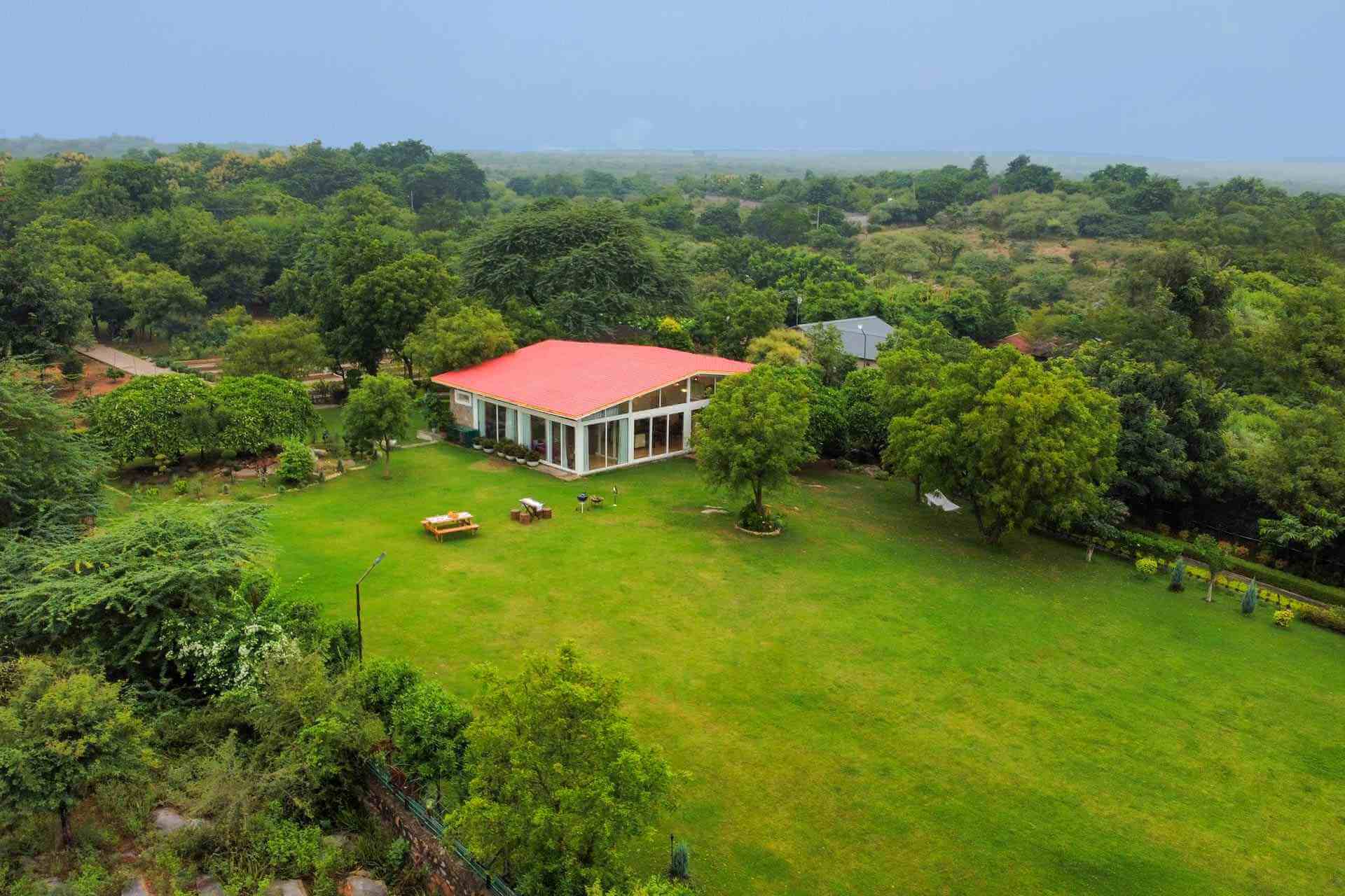 Anandhamaya farm villa aerial view