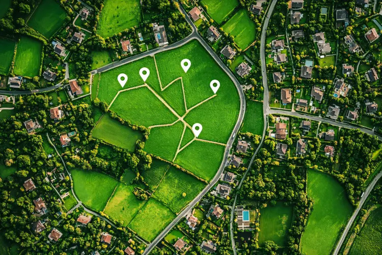 Anandhamaya site map showing farm villa plots